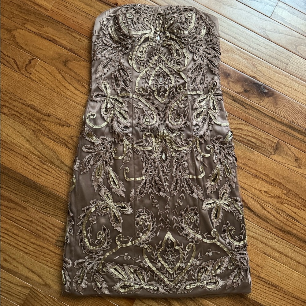 Beaded brown dress
